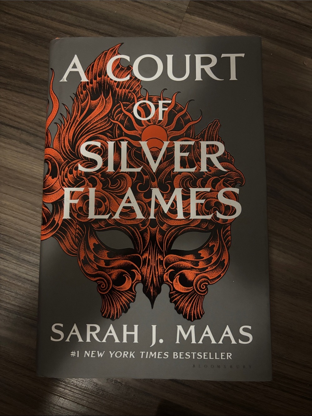 A Court of Silver Flames by Sarah J. Maas - Gray & Metallic Orange Cover